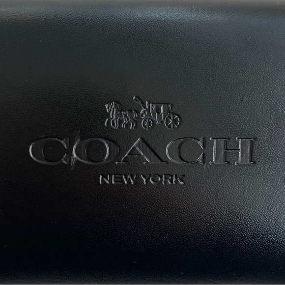COACH Black Faux Leather Hard Dome Case for Glasses Sunglasses & Cloth Brand New - Picture 5 of 8